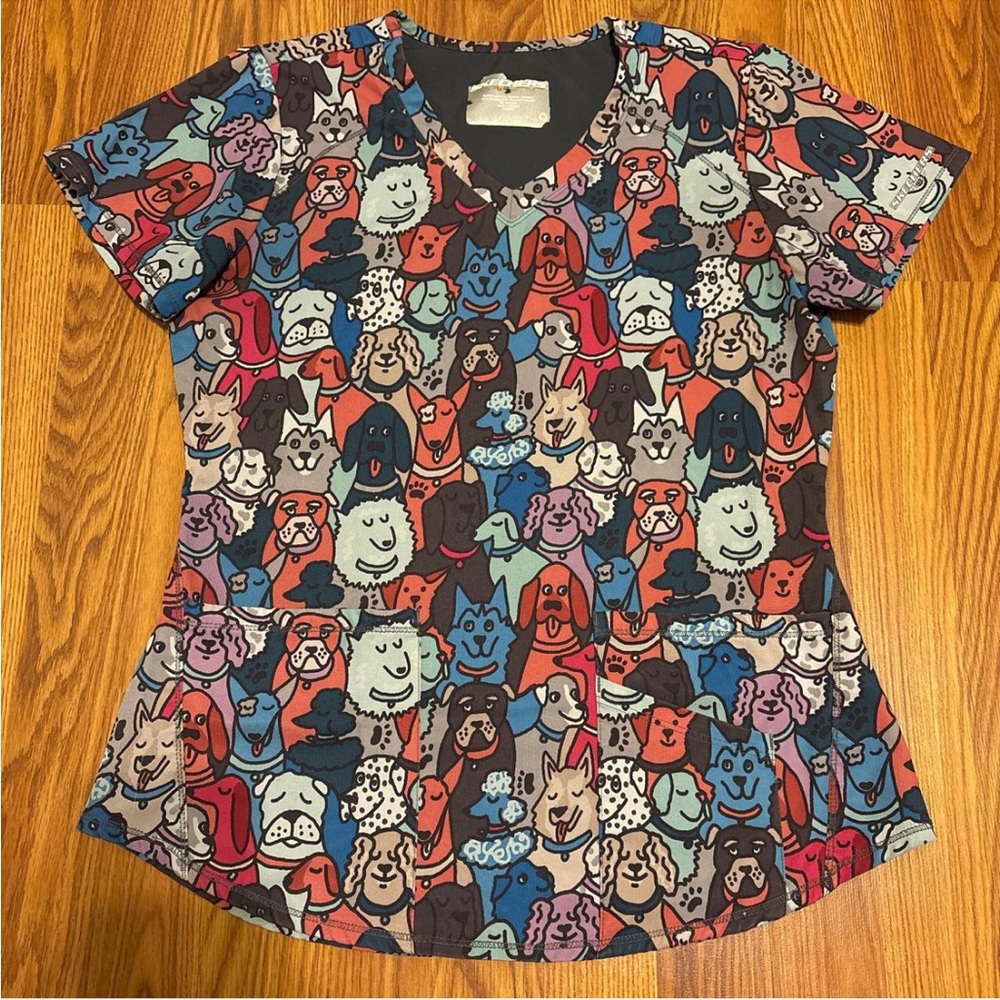 Skechers Dog Print Scrub Top